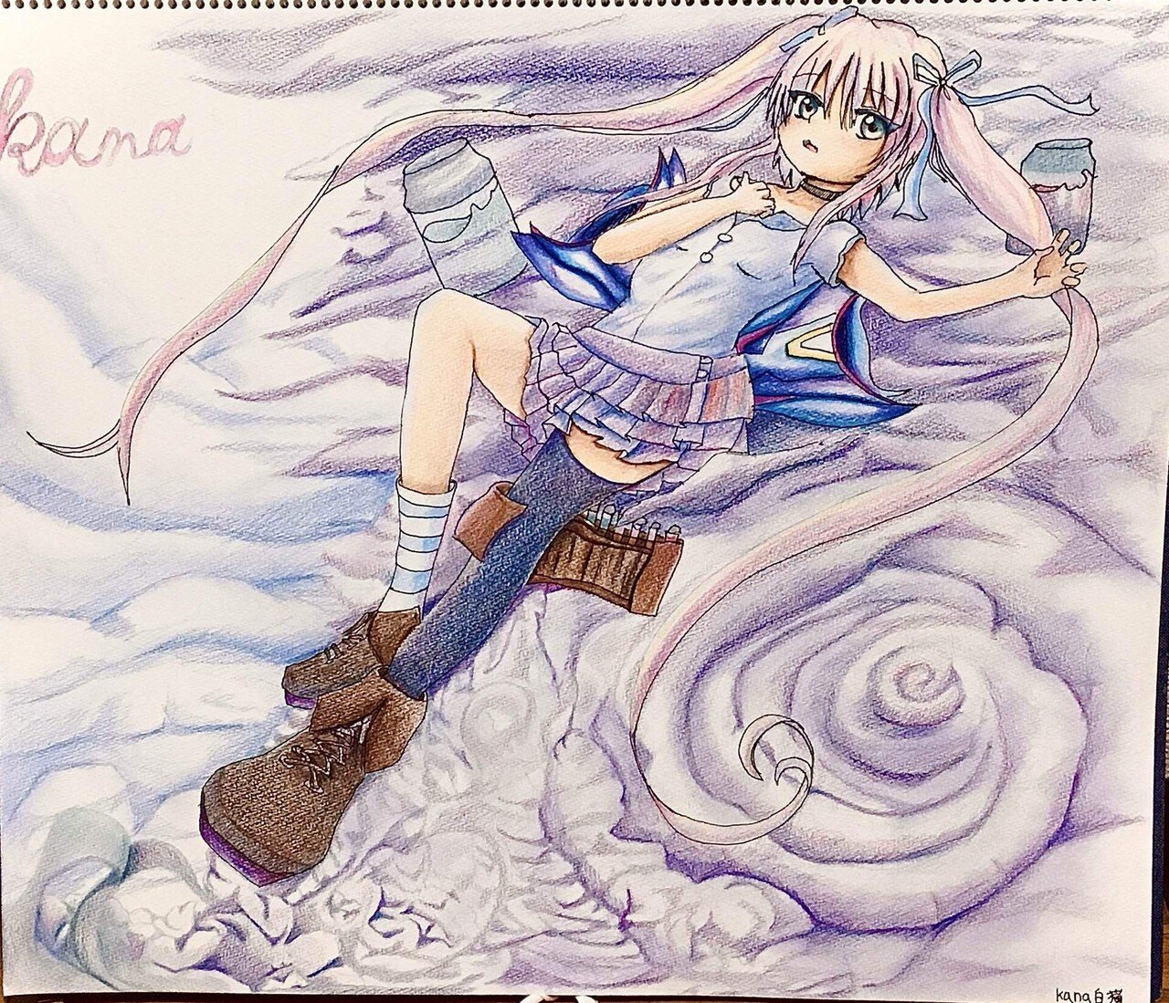 オリジナルキャラ Kana 色鉛筆画 Kana白猫絵描き Note オリジナルキャラ Kana 色鉛筆画 Kana白猫絵描き Note