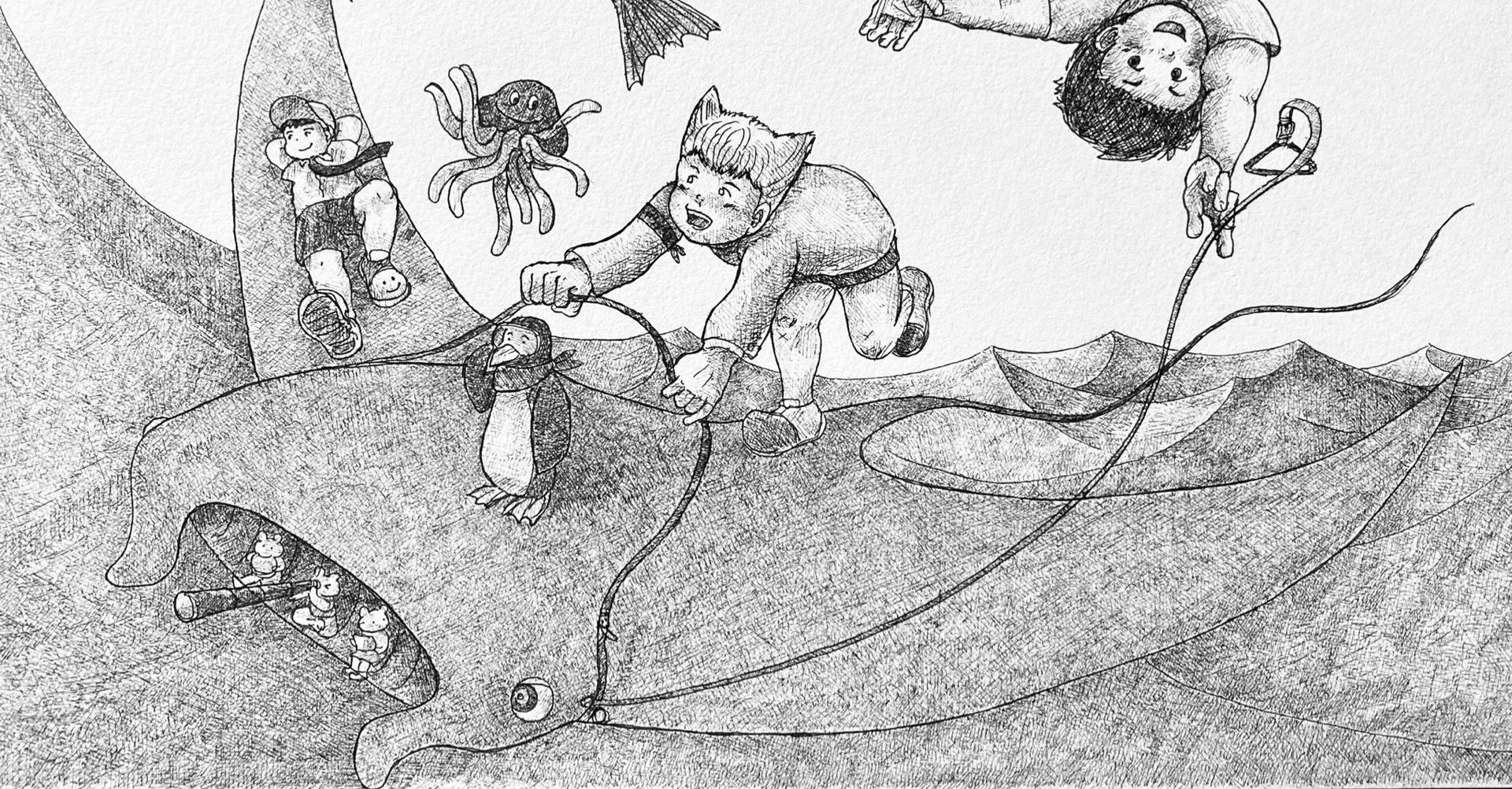 エイさんと飛ぶ フライングマンタ Masa ペン画制作 英語 Toeic勉強の記録 Note エイさんと飛ぶ フライングマンタ Masa ペン画制作 英語 Toeic勉強の記録 Note