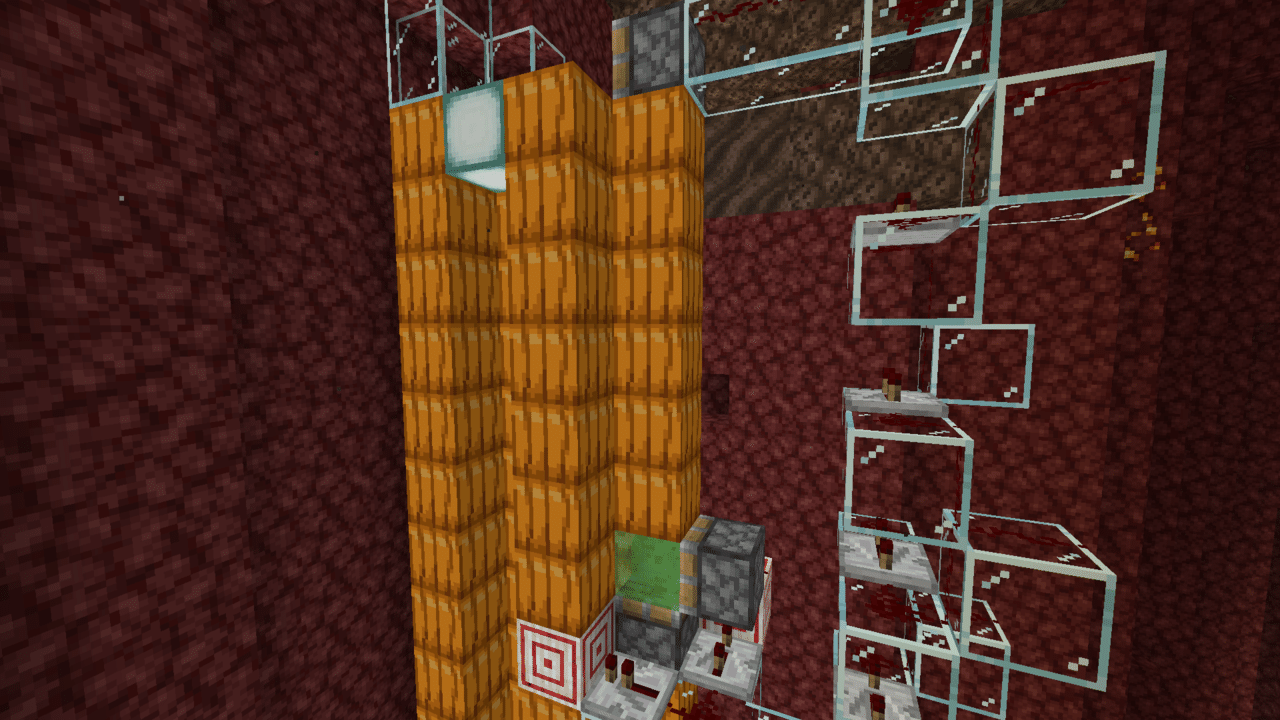 マインクラフト ネザー用多段打ち上げ式粘着ピストンエレベーター Java版 Kodi Note