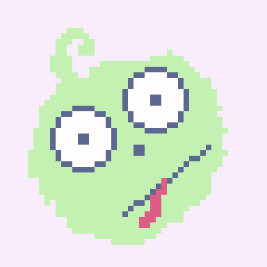 Dotpictというドット絵を作成できるアプリで書いた落書きです 久々に使ったら円ツール やレイヤー設定ができるようになっていて驚きました Nikudango Note