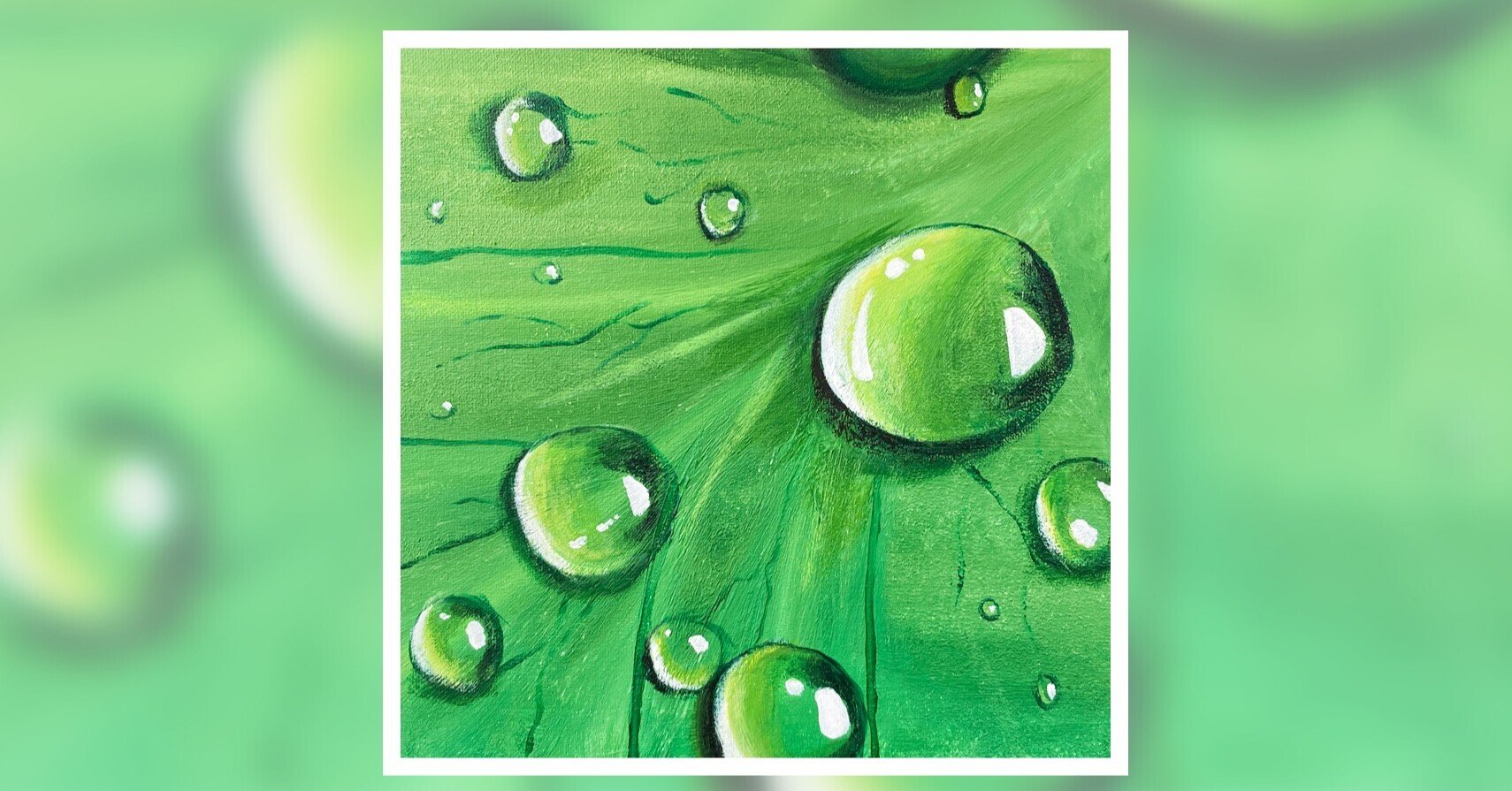 アクリル絵の具で 葉の水滴 を描く Junya Art Note アクリル絵の具で 葉の水滴 を描く Junya Art Note