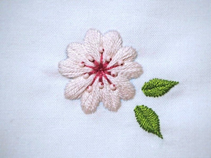 刺繍図案 桜の花 刺繍作家awai Note