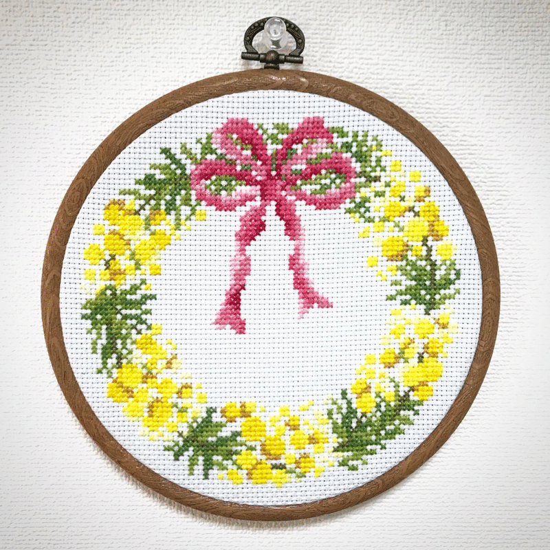 クロスステッチ ミモザのリース 佳音 かのん Note