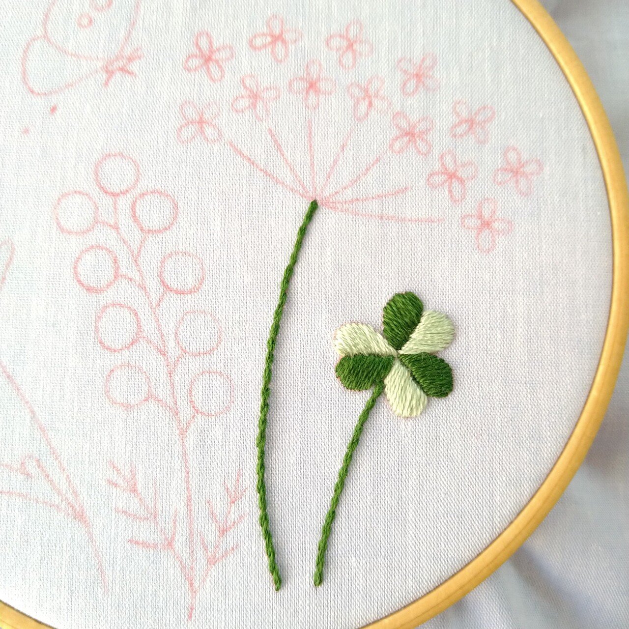 ボタニカルの刺繍枠キットを作ろう* ステップ4 〜ノラニンジンの刺繍1