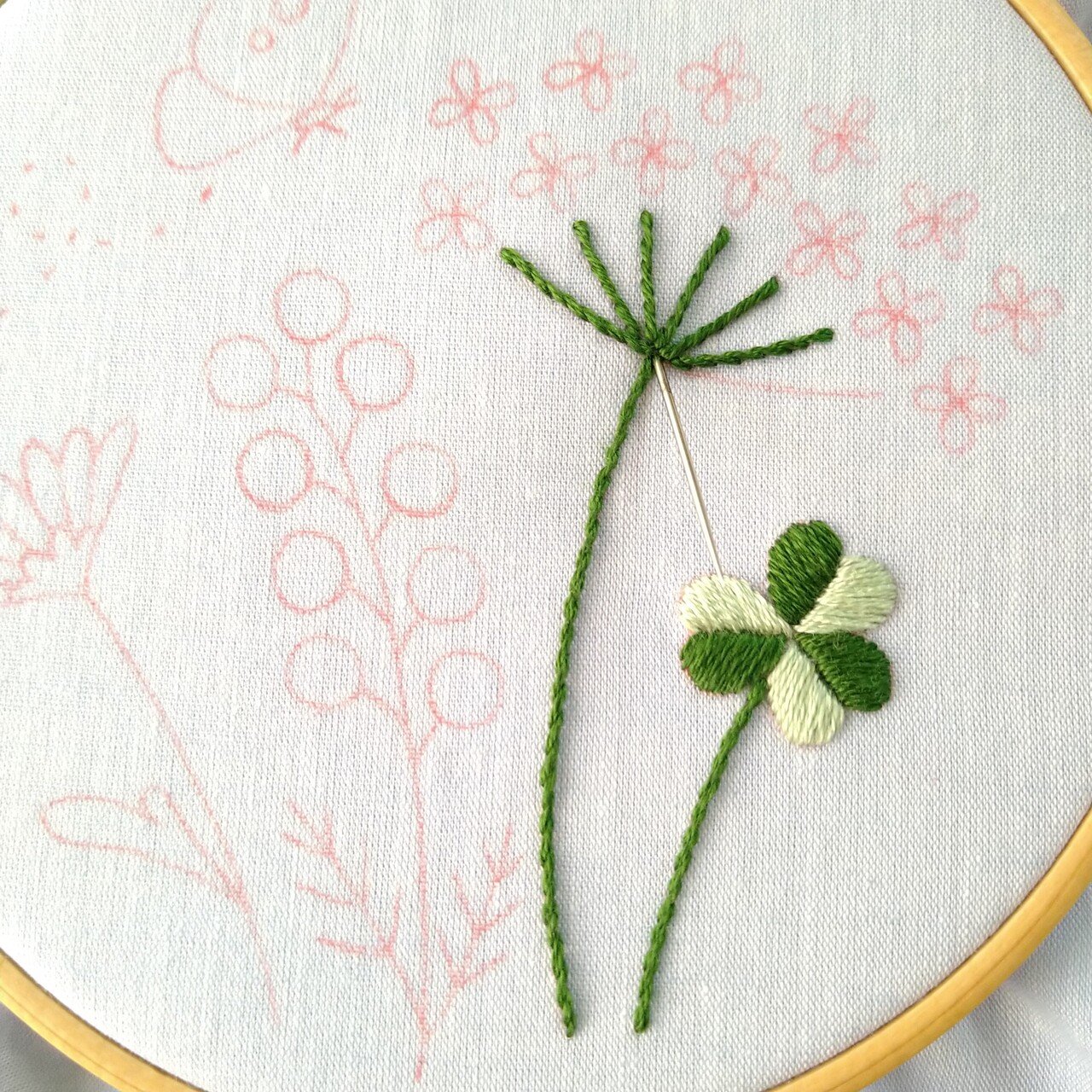 ボタニカルの刺繍枠キットを作ろう* ステップ4 〜ノラニンジンの刺繍1