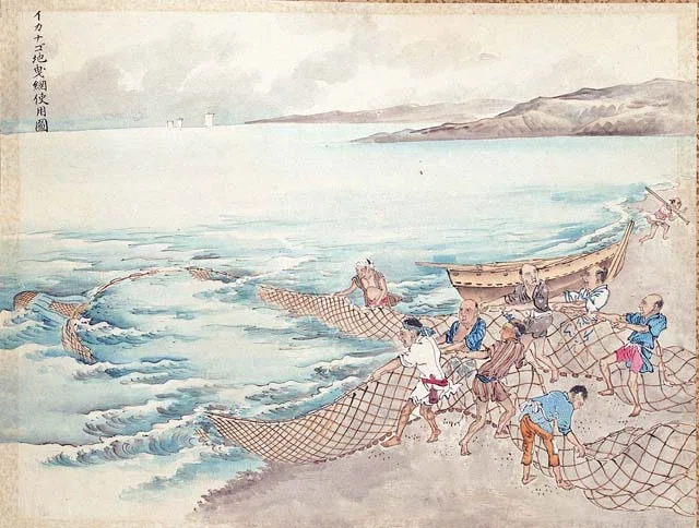 明治時代のイカナゴ漁（「兵庫県漁具図解」より）｜山中勧／伍魚福社長