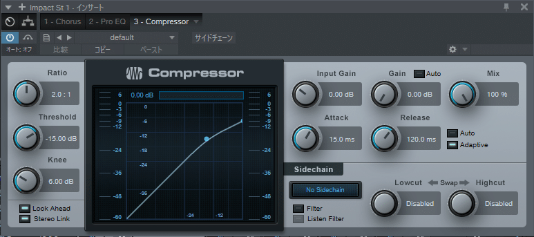 【編集後】エフェクト／Compressor