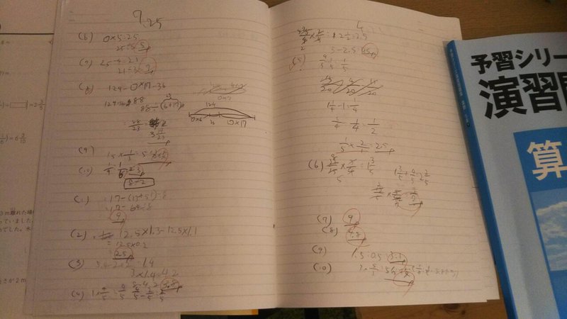 算数のノートの使い方 小５ 塾なし中学受験 ホノルルマラソン Note
