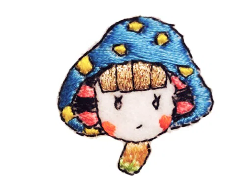 刺繍少女図鑑③『毒きのこちゃん』｜TOMO