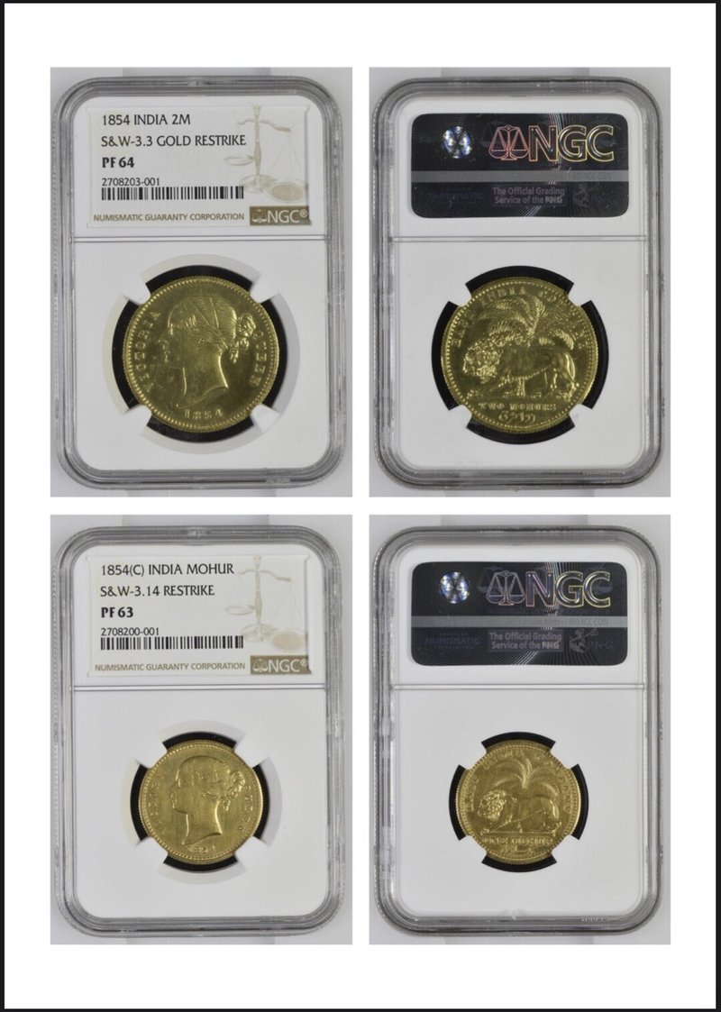 1854年 インド金貨 4枚セット