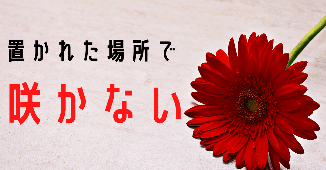 置かれた場所で咲きなさい への違和感 おはなし屋なおと Note