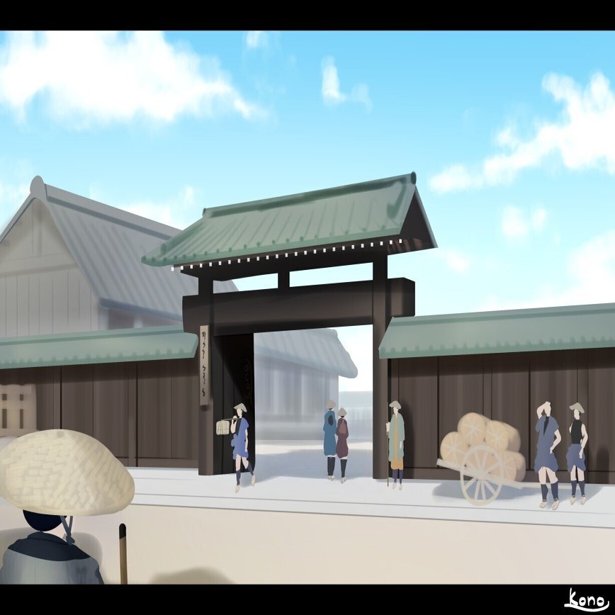 背景ワンドロ 関所の描き方 背景イラスト配布中 コノハ Note