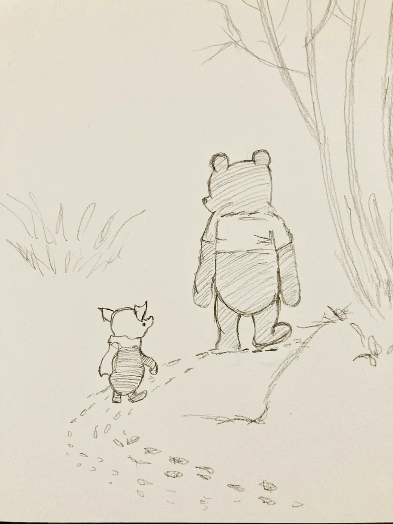 落書き クマのプーさんとピグレット 海野 詩音 Note