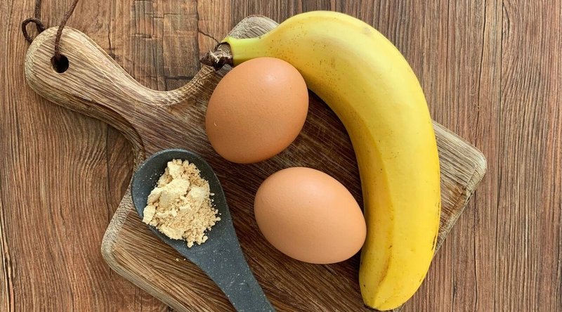 犬ごはんcookbook 一緒に食べよう バナナときな粉のパンケーキ By宮前真樹 Enkara Note