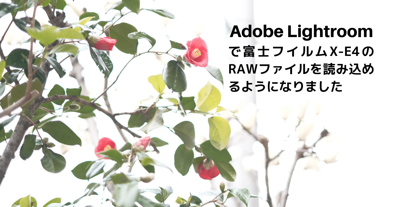 富士フイルムx E4 Adobe Lightroomに対応 ハタモト Note