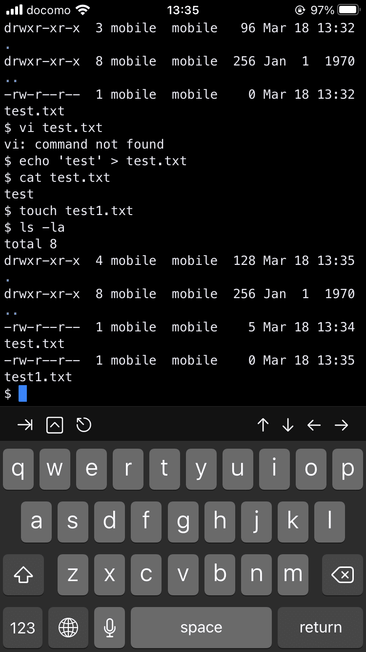 Lpicの勉強を移動中にしてる時に ふとスマホでターミナルを操作するアプリとかないのかな と思いました コマンド打ちながら勉強したいけど 移動中は立ってることも多くてpcを出すのは不可能 とい Kamimi Note
