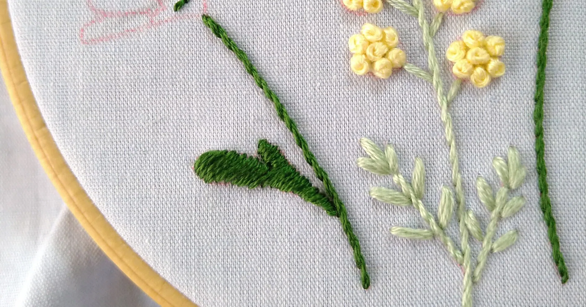 ボタニカルの刺繍枠キットを作ろう* ステップ9 〜デイジーの刺繍1