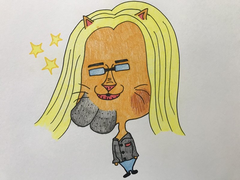 ナルシストおじニャン 癖のある猫のイラスト 一枚絵 ココ次郎 Note