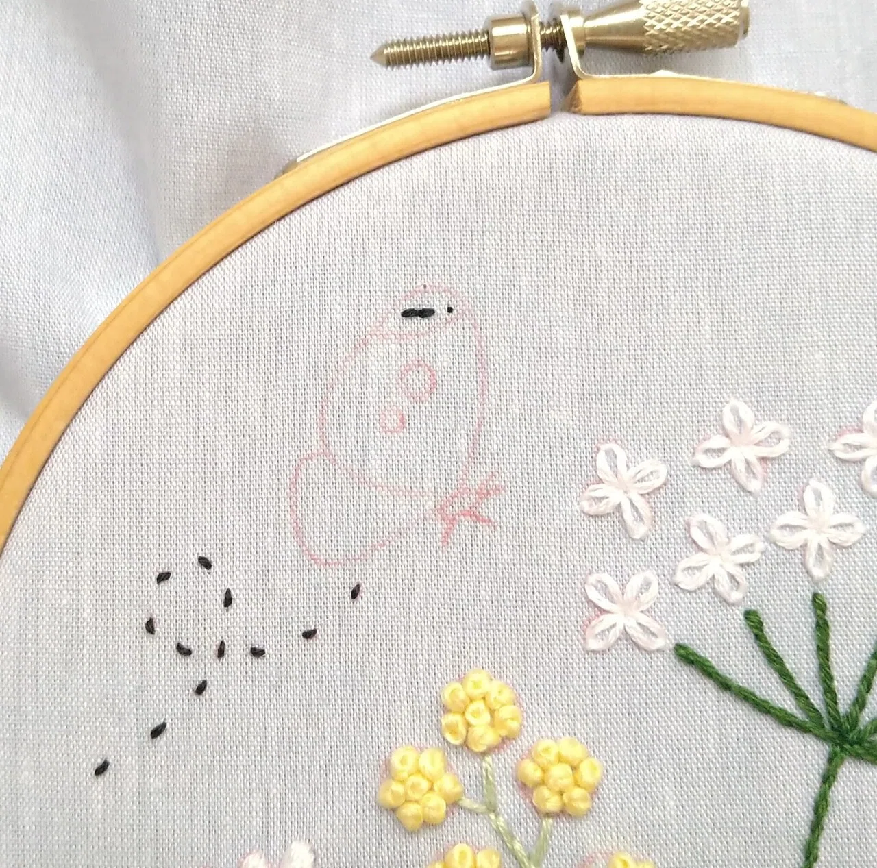 ボタニカルの刺繍枠キットを作ろう* ステップ11 〜ちょうちょの刺繍1