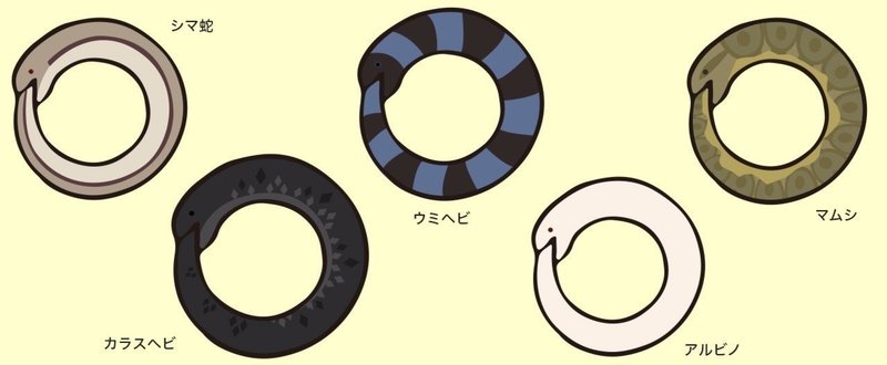 イラスト素材 日本の蛇でウロボロス5種類セット ふわそざ Note