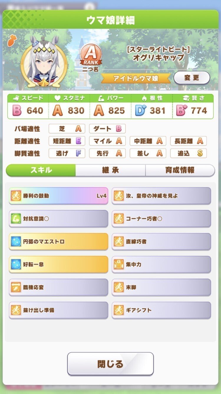 オグリキャップ育成チャート 根性以外b以上 しんばばう Note オグリキャップ育成チャート 根性以外b以上 しんばばう Note