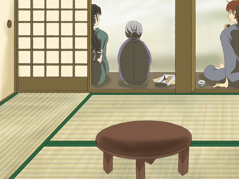 楽しむイラスト練習記 もう一回だけ 畳を描かせてください 縁側で饅頭 しち Note