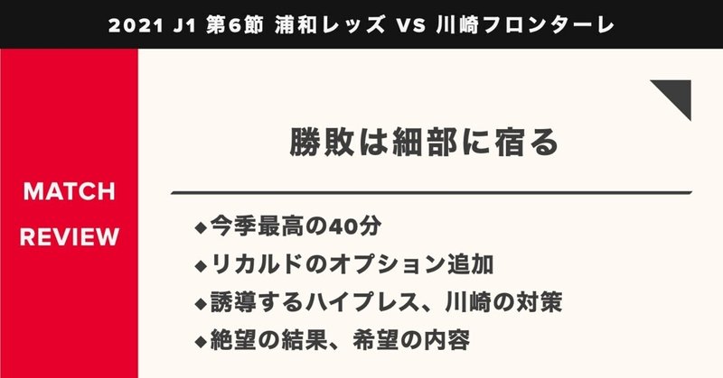 21 浦和レッズ マッチレビュー Km 浦和戦術分析 Note