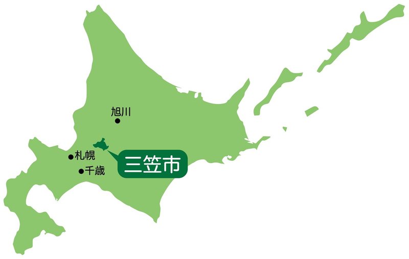 北海道の三笠地図色修正