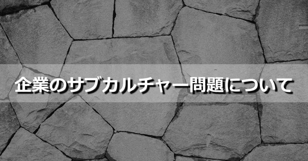 企業のサブカルチャー問題について｜Ethnographer 神谷俊