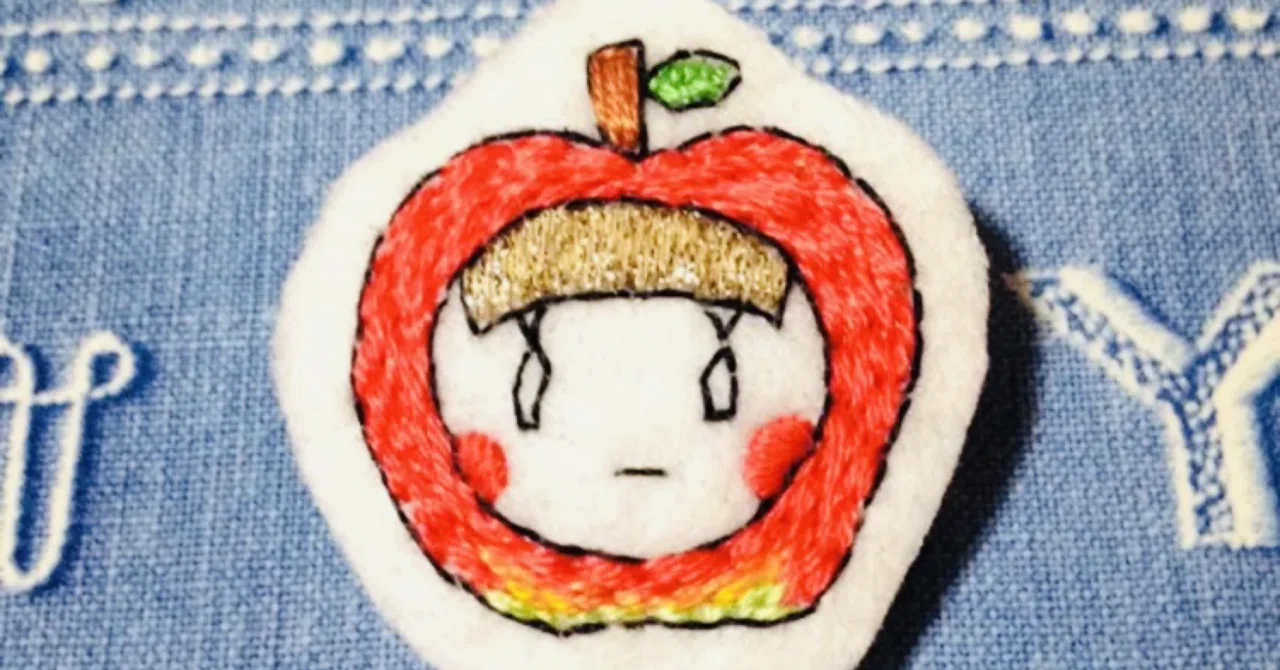 刺繍少女図鑑⑨『リンゴちゃん』｜TOMO