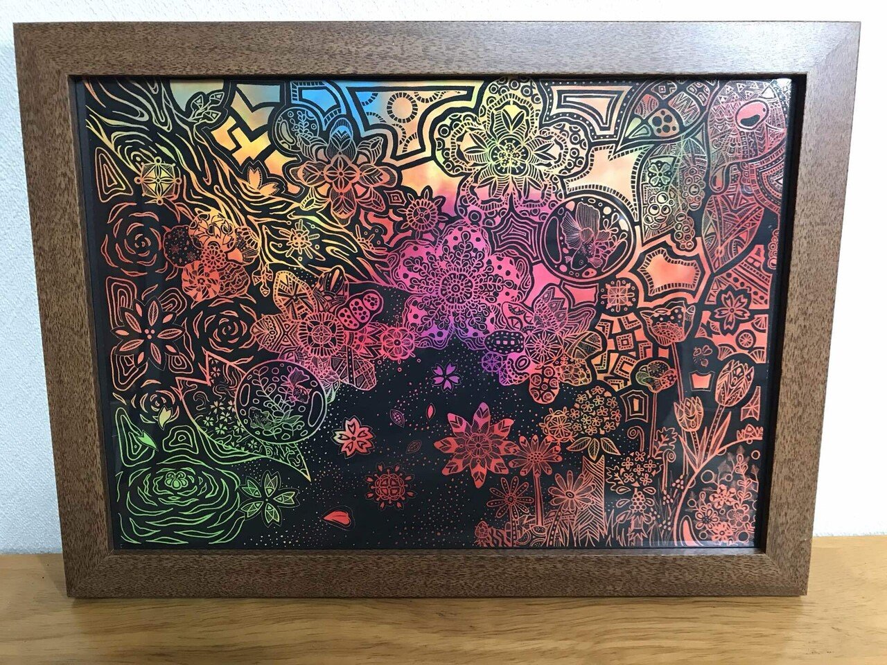 シーグラスアート ♡sakura咲く♡ 桜 【アートL判】