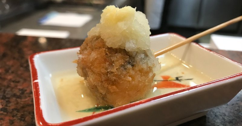 ちょっと珍しいお餅の串揚げ 餅の揚げ出し です ふっくらさっぱり 思わずお替りしたくなります 笑 野中 一英 博多の串揚げおやじ Note