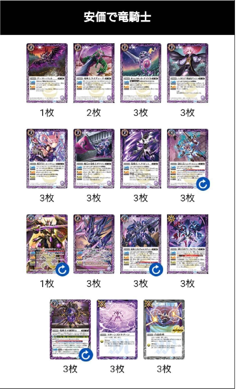 バトスピ　竜騎士　デッキパーツ 安価に竜騎士｜ご飯が欲しい