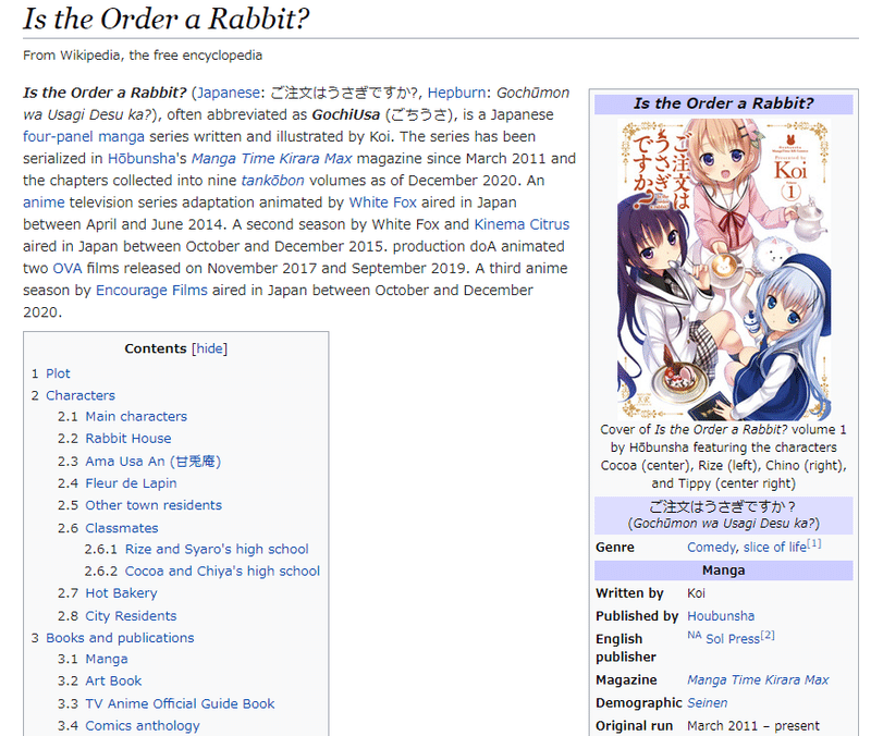 ごちうさ英語版を読む Read The English Version Of Gochiusa 三月 Note