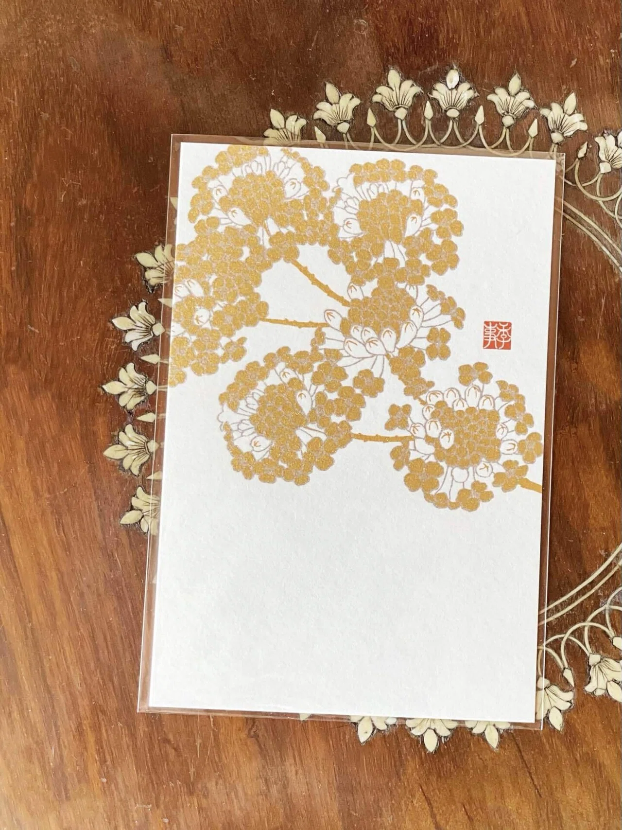 [Letter] Washi paper with seasonal flower patterns makes the writer ...