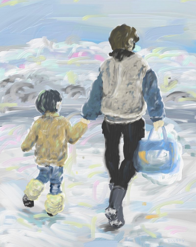パパと息子の後ろ姿 Fluffy Note
