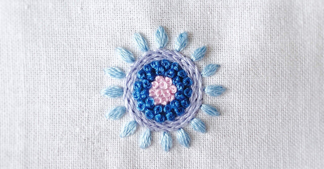 刺繍図案】春の青い花 2021｜刺繍作家awai