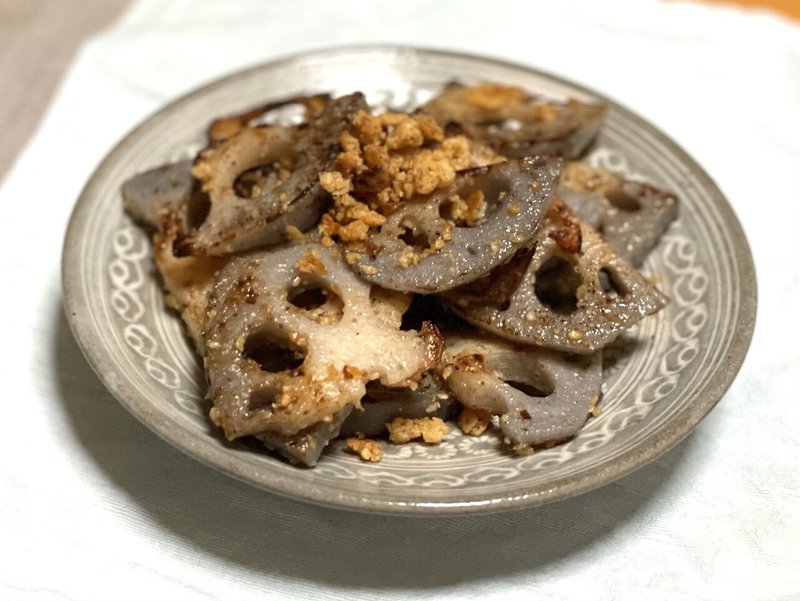 今日のごはん れんこんの粉チーズ焼き やぶ Note