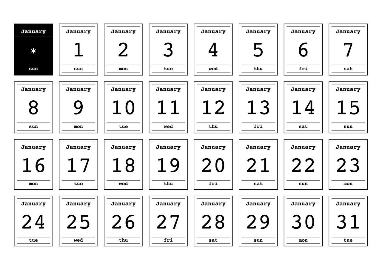 日付シート 日めくりカレンダー風 ま し ろ Note