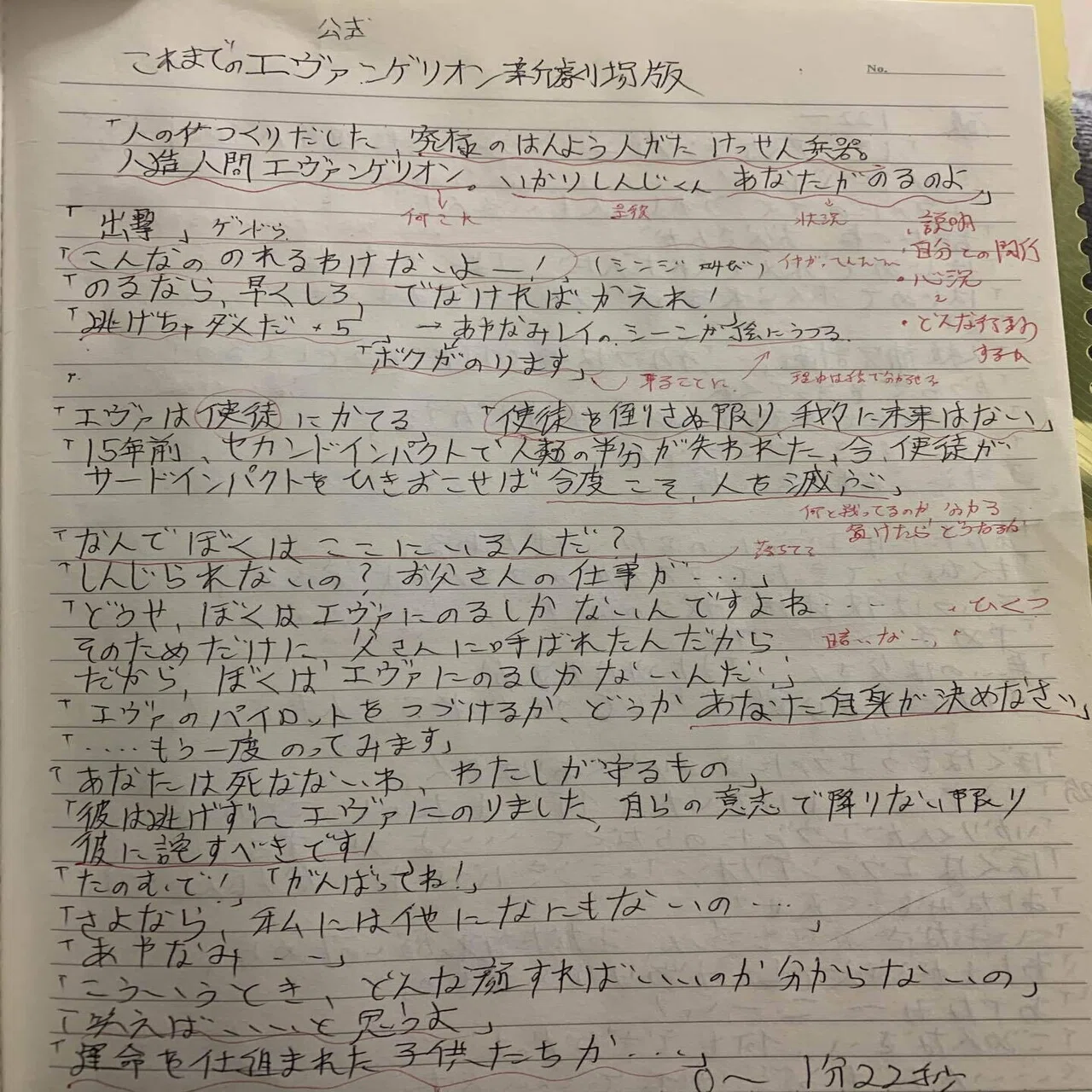 文字起こし これまでのエヴァンゲリオン新劇場版 ひびちょん Note