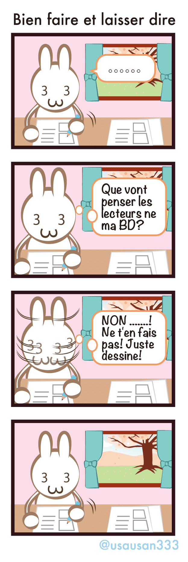 マンガで読む仏語諺47 Bien faire et laisser dire｜うさうさん