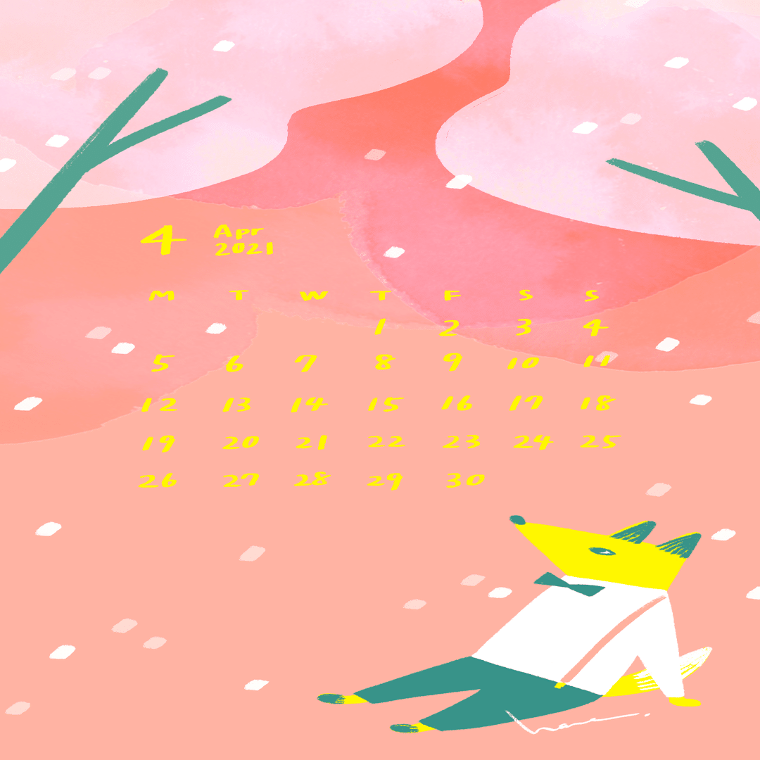 4月カレンダー おくちはる イラスト デザインする人 Note