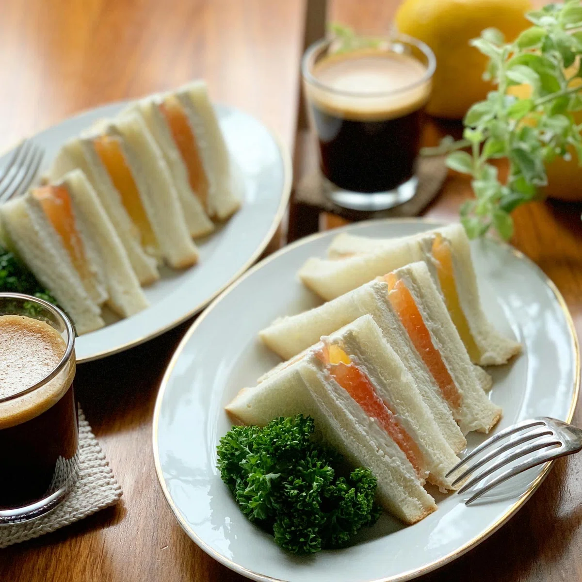 Grapefruit Ruby Fruit Sandwiches with Two-Tone Florida Grapefruit|みずのさちこ