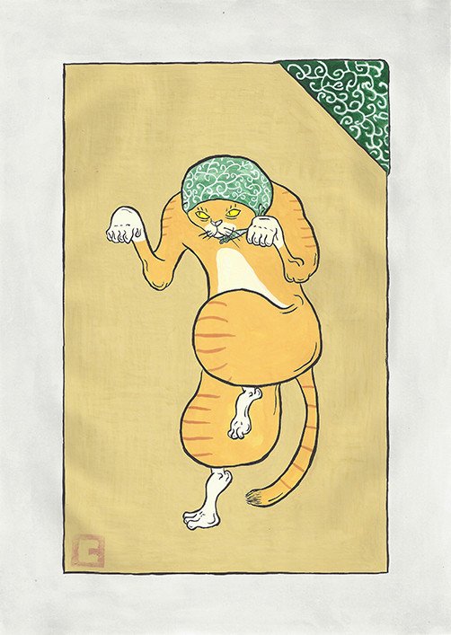 「唐草（からくさ）」は、泥棒が頭に巻いたり風呂敷に使っているイメージで有名な手ぬぐいの代表的な柄です。 http://www.kakimono.biz/illustration/243.html