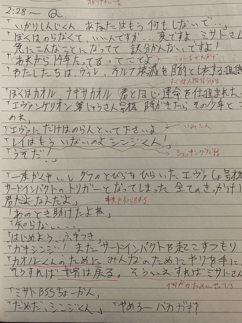 文字起こし これまでのエヴァンゲリオン新劇場版 その3 ひびちょん Note