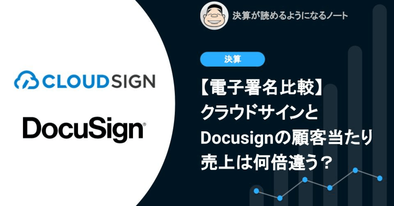 Q 電子署名比較 クラウドサインとdocusignの1顧客あたりの売上は何倍違う 決算が読めるようになるノート