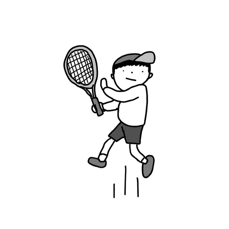 部活シリーズ「テニス部」 Tシャツの依頼を受けて、作成しました。僕はラケット型スポーツは得意ではないです