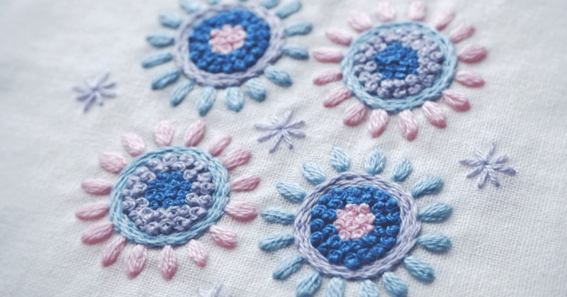 アレンジ刺繍図案 春の青い花21 刺繍作家awai Note アレンジ刺繍図案 春の青い花21 刺繍作家awai Note