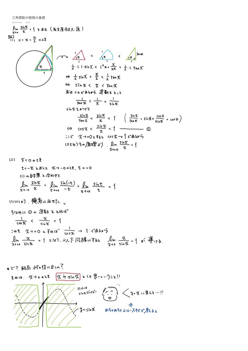 三角関数の極限は瞬殺せよ Matsu Math Note
