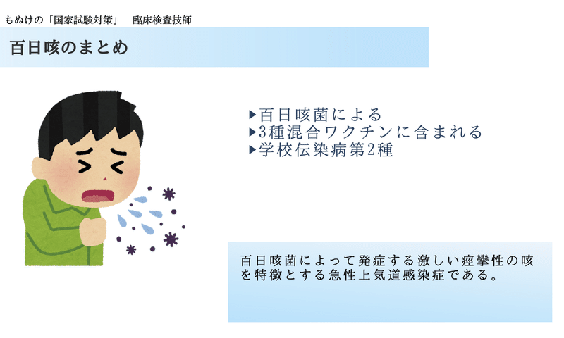 臨床論 図解 イラスト とゴロで簡単 百日咳 の覚え方 森元塾 国家試験対策 Note